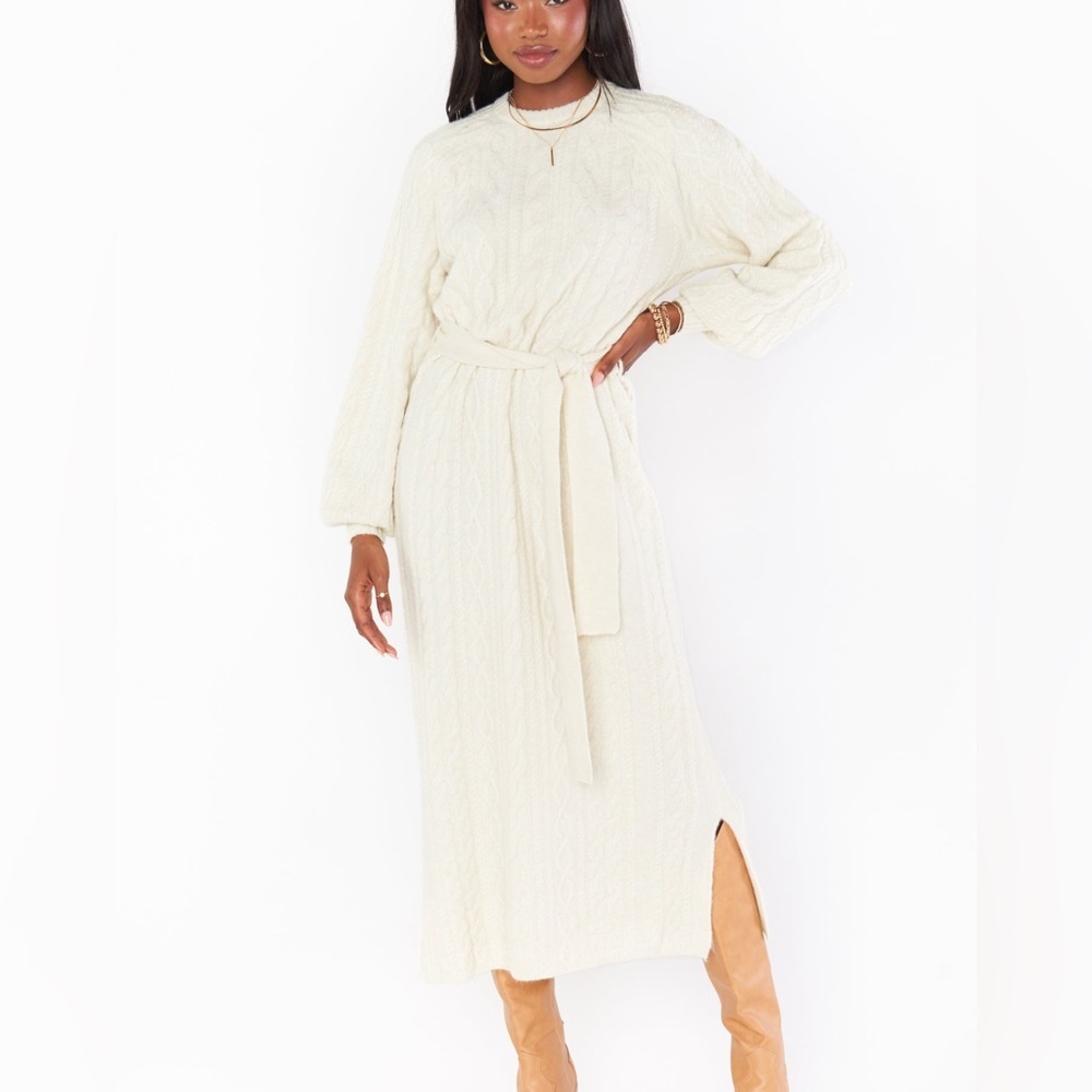 NWT Show Me Your Mumu Barb Sweater Dress Chunky Cable Knit
